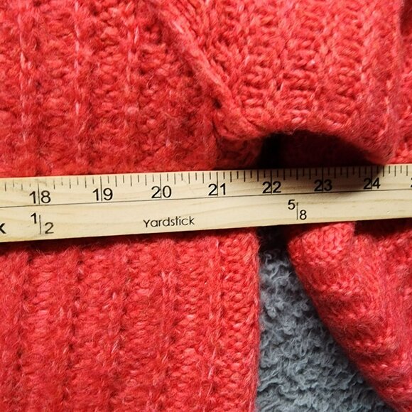 Free People Sweater Womens Small Red Knit Carter Oversized Boho - Picture 7 of 10